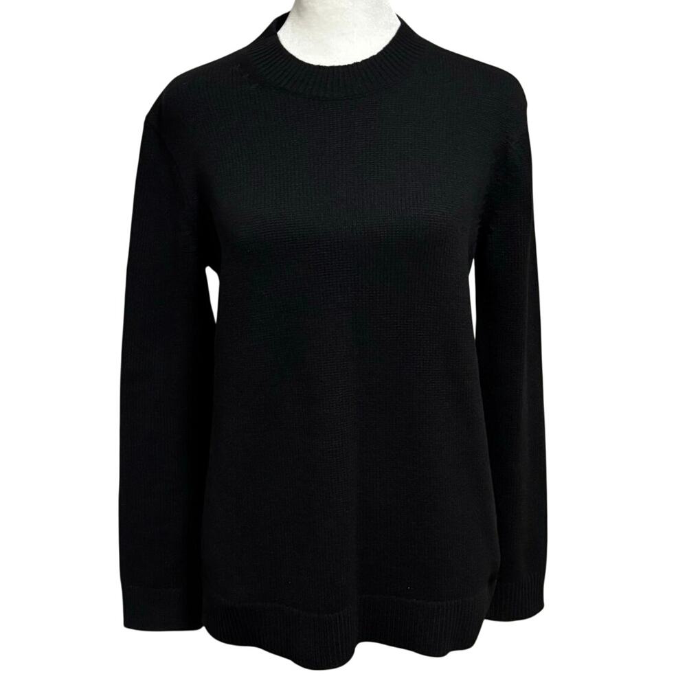Theory Size P Petite Crewneck Sweater Black Minimalist Capsule
